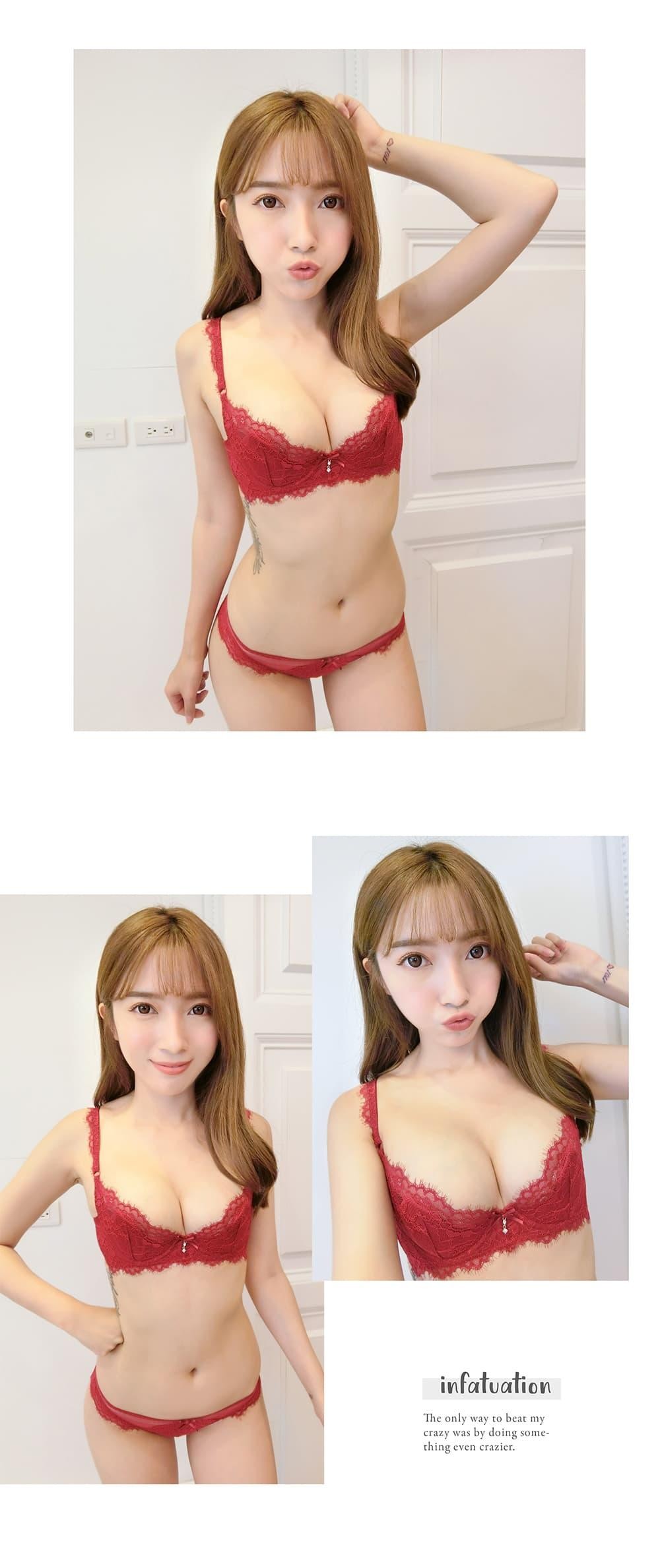歐美超薄惹火透膚內衣套裝 5色