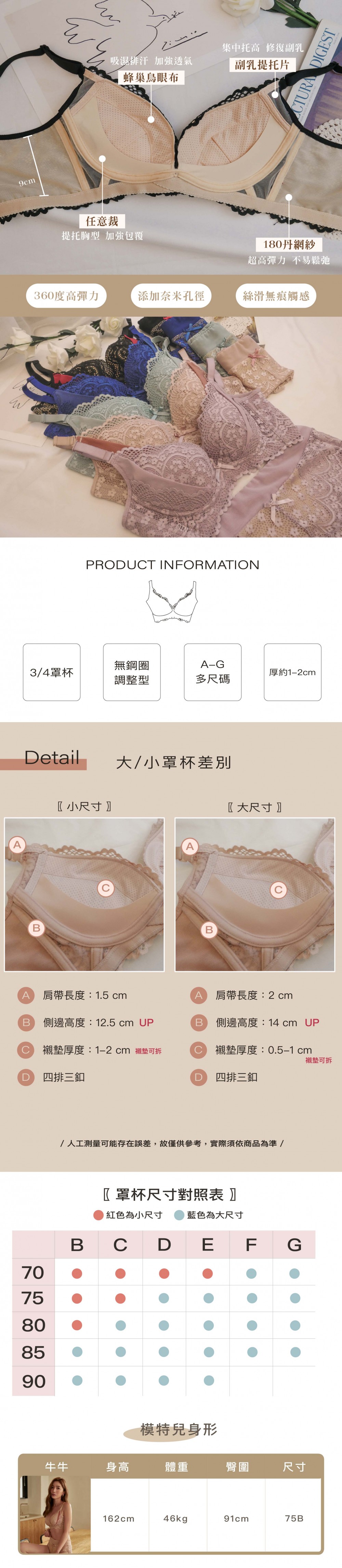 無鋼圈【養波波】透氣包覆調整型內衣單件 5色