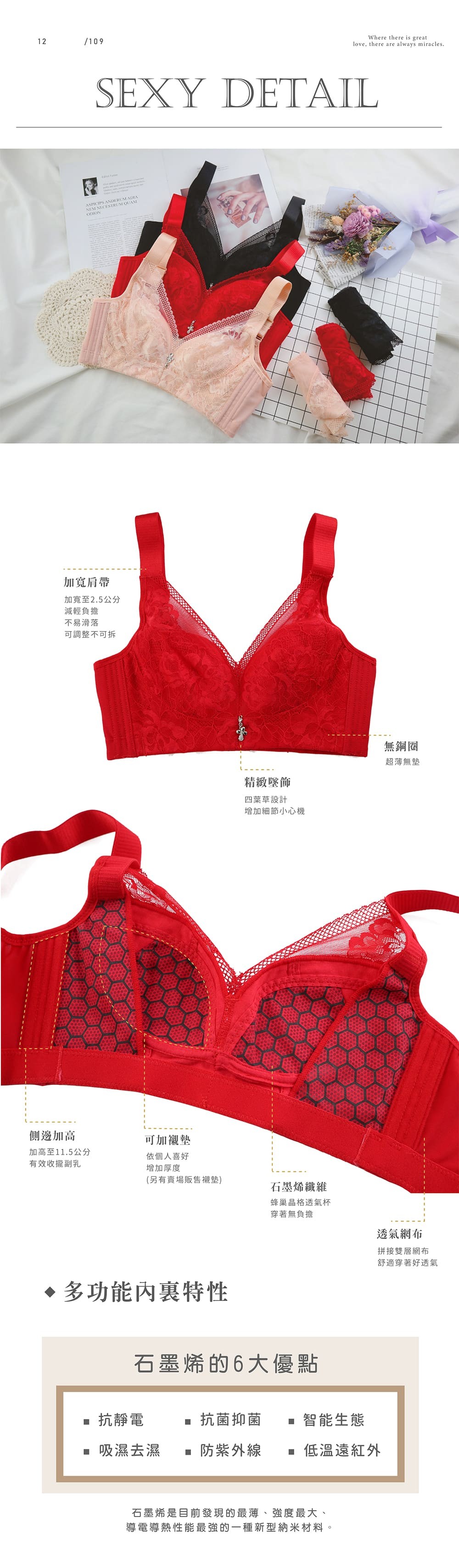 無鋼圈遠紅外抗菌多功能調整型內衣套裝 3色