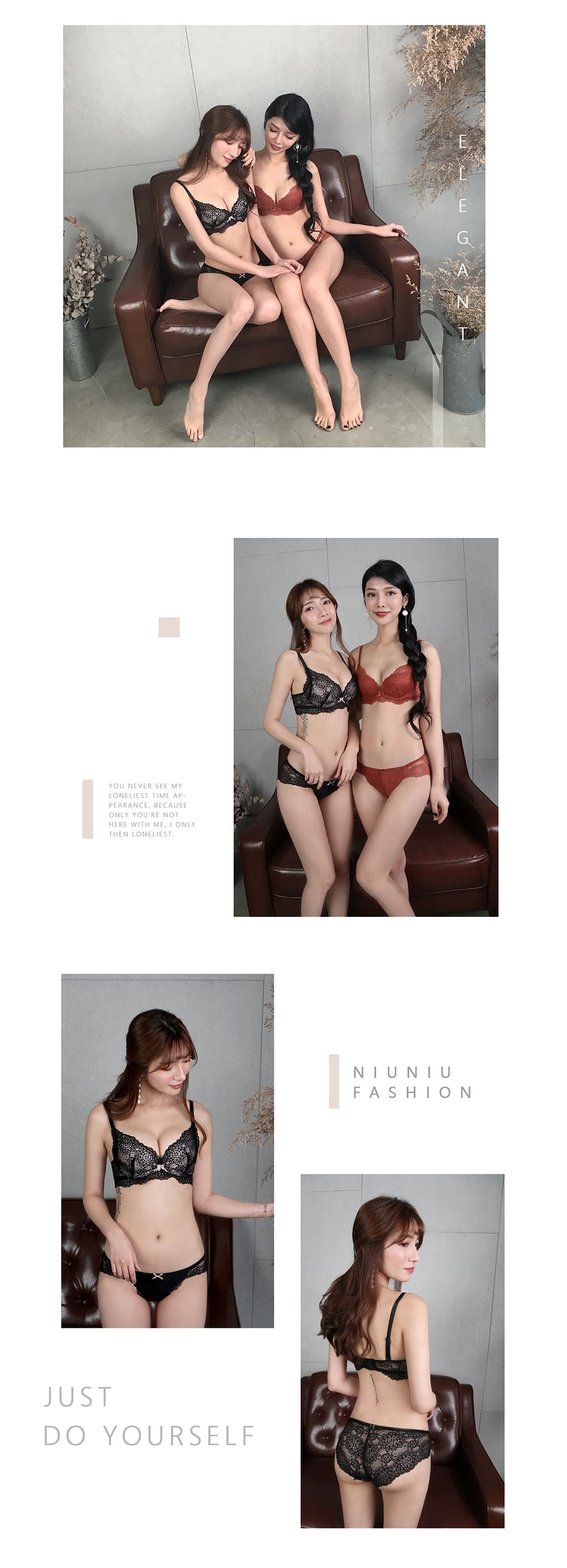 無鋼圈俏皮少女爆乳內衣套裝 3色